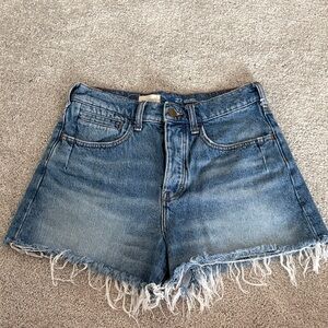 Pilcro Blue Frayed Jean Shorts